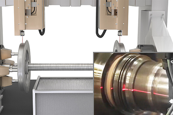 Optical measurement of drive shaft, brake disc and wheel tires 