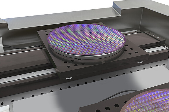 Positionierung der Waferstage mit kapazitiven Sensoren 